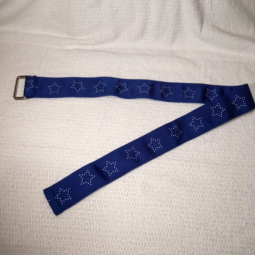 SOLD✨NWOT Vintage Royal Blue Stars D-Ring Belt - Picture 3 of 8
